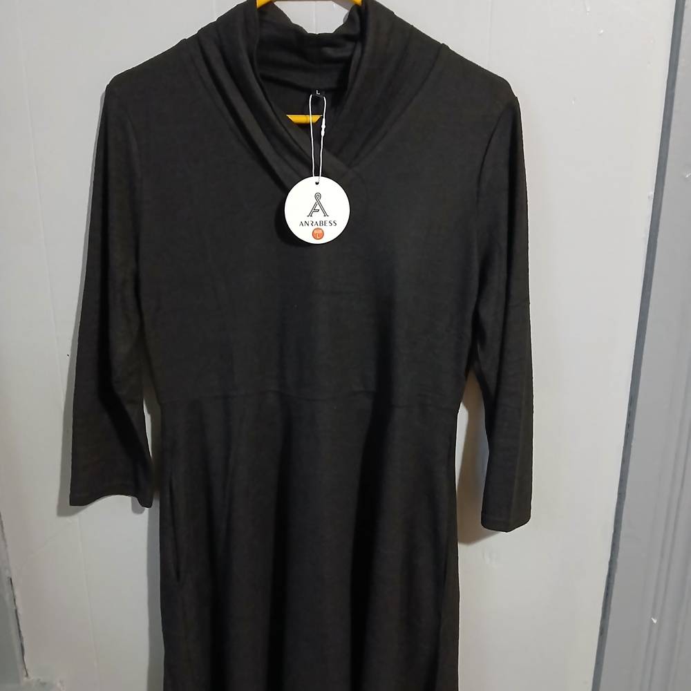 Charcoal Long Sleeve Women's Dress